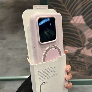 新款支点壳适用小米15手机壳带旋转支架14pro外壳液态硅胶防指纹14ultra简约13情侣磨砂防摔全包保护套耐脏潮