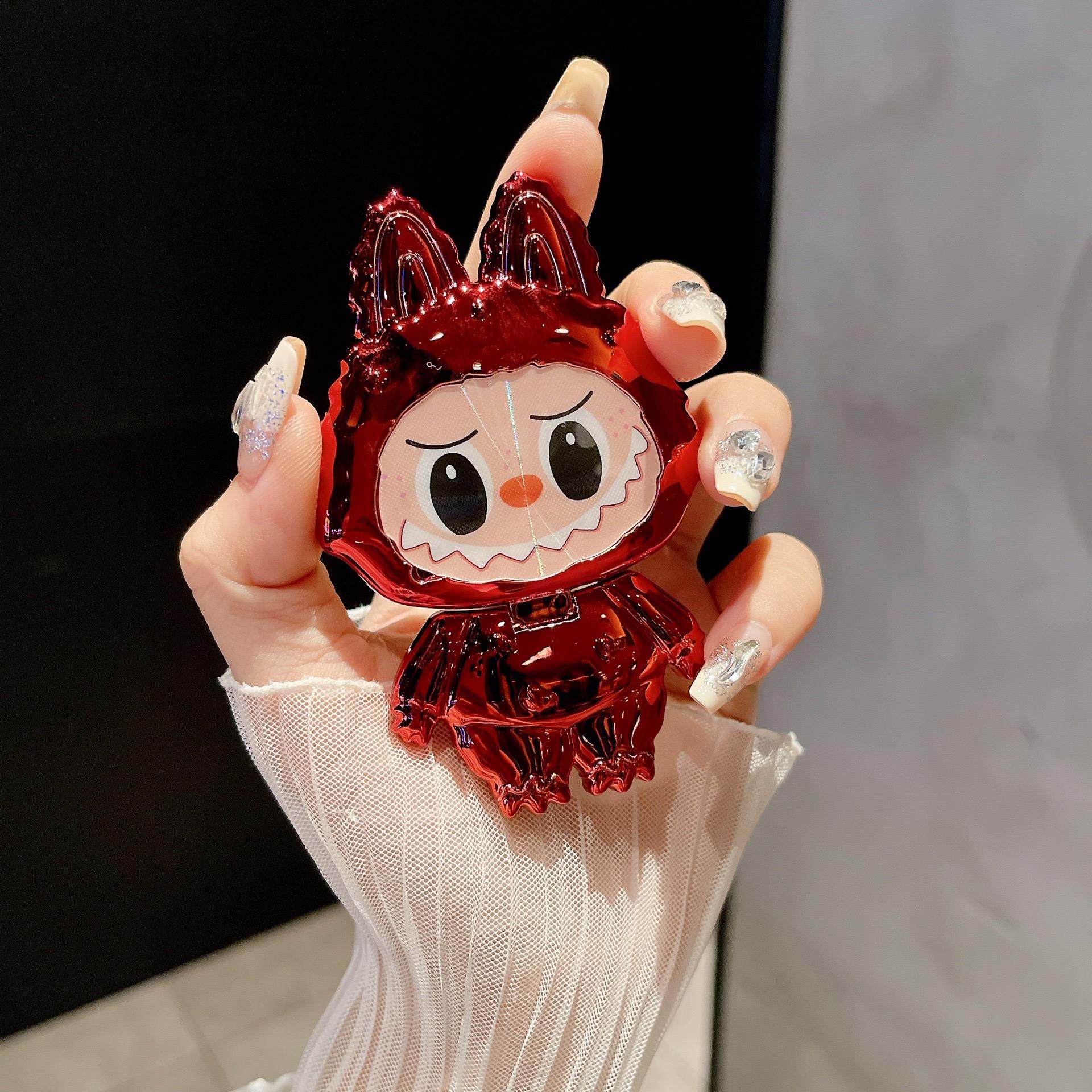 卡通可爱labubu支架拉布布化妆镜36度旋转粘贴支架可折叠横竖追剧,3C数码配件,手机支架/手机座,淘宝优惠券,粉丝福利购,淘宝优惠卷