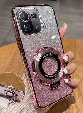 适用小米11手机壳mi11pro保护硅胶套全包m11防摔透明软壳十一por带支架115g新款11p曲面屏专用高级感超薄创意