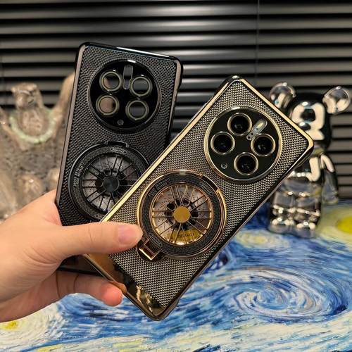 解压陀螺支架适用华为Mate50Pro手机壳新款电镀网格散热壳Mate50RS夏天超薄全包防摔套Mate50高级感男女外壳