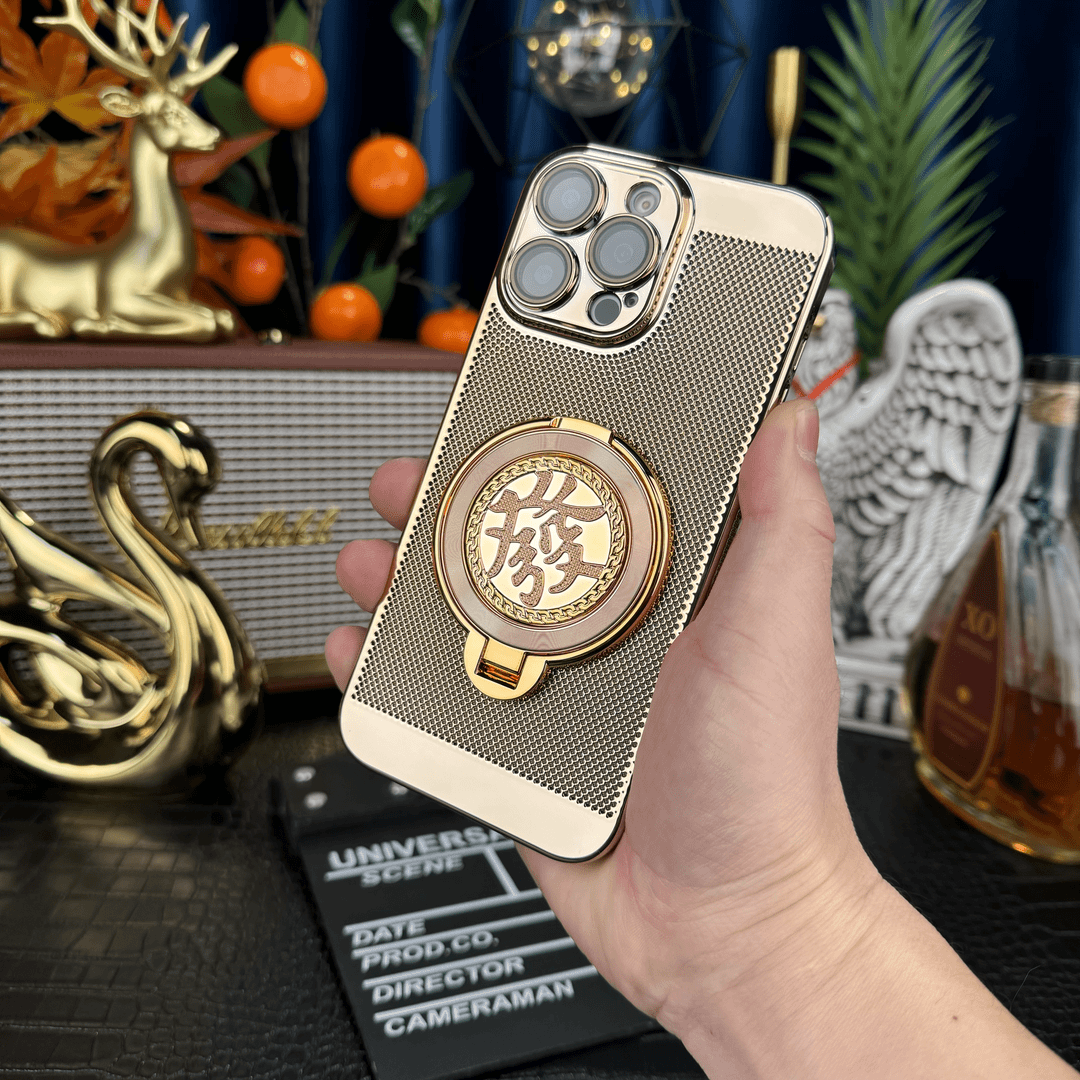 發字旋转陀螺支架适用苹果16Promax手机壳透气散热iPhone15Pro镜头膜全包14plus防摔高级感13潮牌解压12p新款