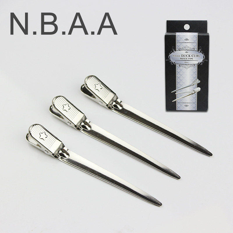 剪发夹子日本进口NBAA本色钢夹发型师专用无痕夹子美发分区夹限量
