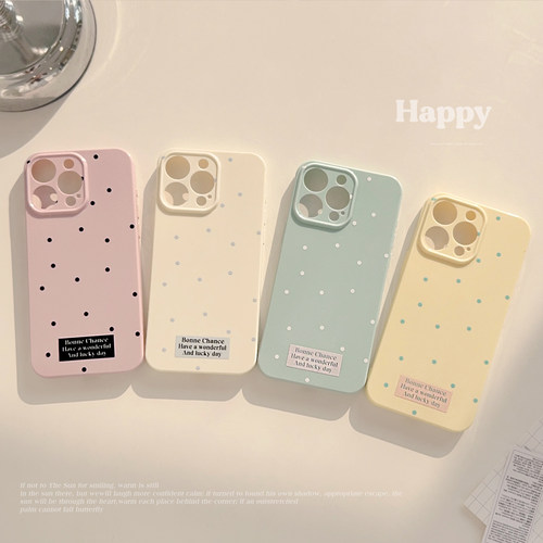 小众ins风简约波点适用苹果17promax手机壳iphone16新款15pro女款14日韩风小清新12男女11全包13软壳16保护套