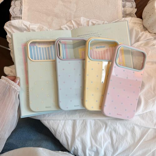 ins撞色小波点适用苹果17promax手机壳iphone17新款15pro女款14多巴胺小清新11少女心12软壳16高颜值13情侣