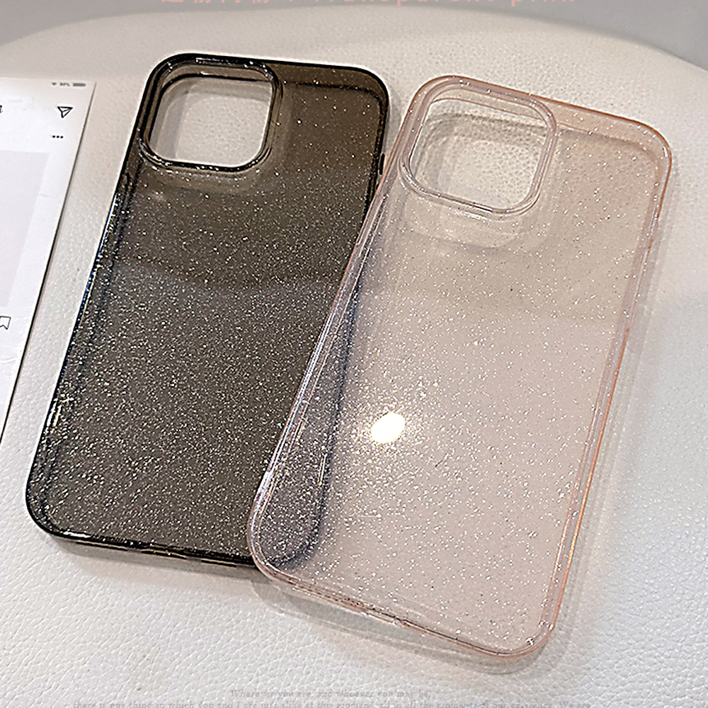 小众ins风闪粉适用苹果17promax手机壳iphone16新款14pro透明粉色12个性黑色11全包软套15男女简约纯色13网红