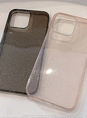 小众ins风闪粉适用苹果17promax手机壳iphone16新款14pro透明粉色12个性黑色11全包软套15男女简约纯色13网红