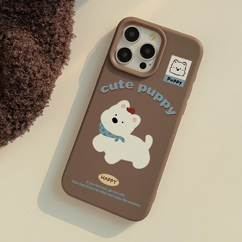 甜酷个性卡通ins风小狗狗适用苹果16promax手机壳iphone17新款15pro男女款14日韩12全包软壳16复古圣诞可爱11