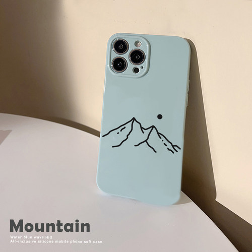 简约ins风清冷感山脉适用iphone18promax手机壳苹果17pro保护套16plus新款保护壳15高级感软套14防摔软外壳女