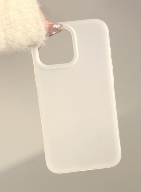 小众简约半透白适用苹果17手机壳iphone16promax保护套16plus磨砂11纯色ins高级风14硅胶保护套13保护套软壳