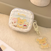 ins风甜品小狗带挂件适用airpods3耳机套pro3 二代airpodspro2保护套苹果无线蓝牙4代airpods2防摔卡通粉猫咪