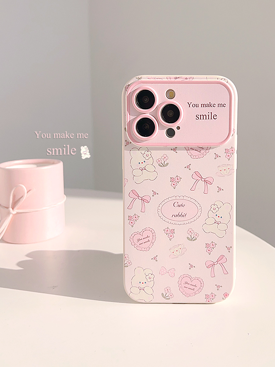 ins甜美少女蝴蝶结碎花小兔子适用16苹果17ProMax手机壳iPhone13全包15新款12Pro软14Promax防摔xr保护套14女