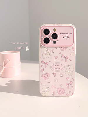 ins甜美少女蝴蝶结碎花小兔子适用16苹果17ProMax手机壳iPhone13全包15新款12Pro软14Promax防摔xr保护套14女