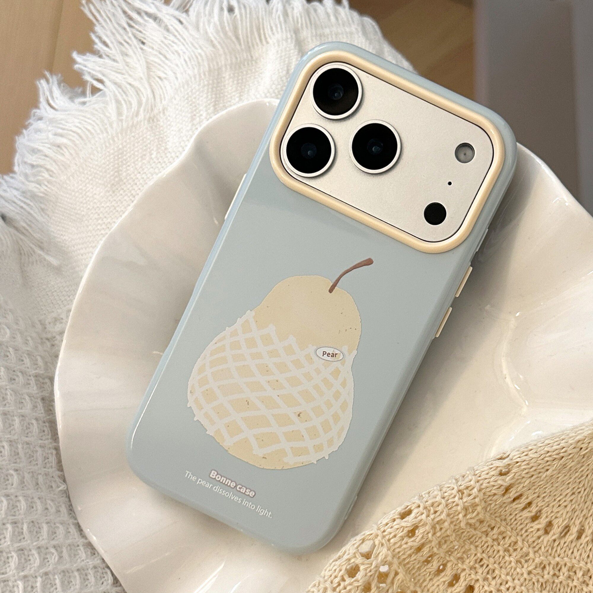 ins夏日小清新梨子适用苹果17promax手机壳iphone17新款15pro女款14文艺风11个性12软壳16高颜值13韩风小众