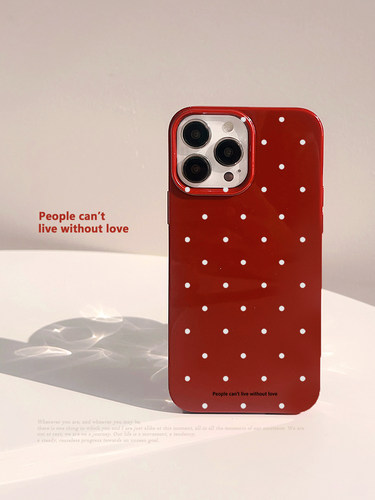 波点适用苹果复古15手机壳简约