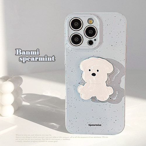 菲林软壳适用iphone17pro max手机壳苹果14小众韩风ins小狗支架12新款11保护套13女苹果16全包xr亮面原创卡通