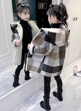 女童毛呢外套秋冬款儿童呢大衣