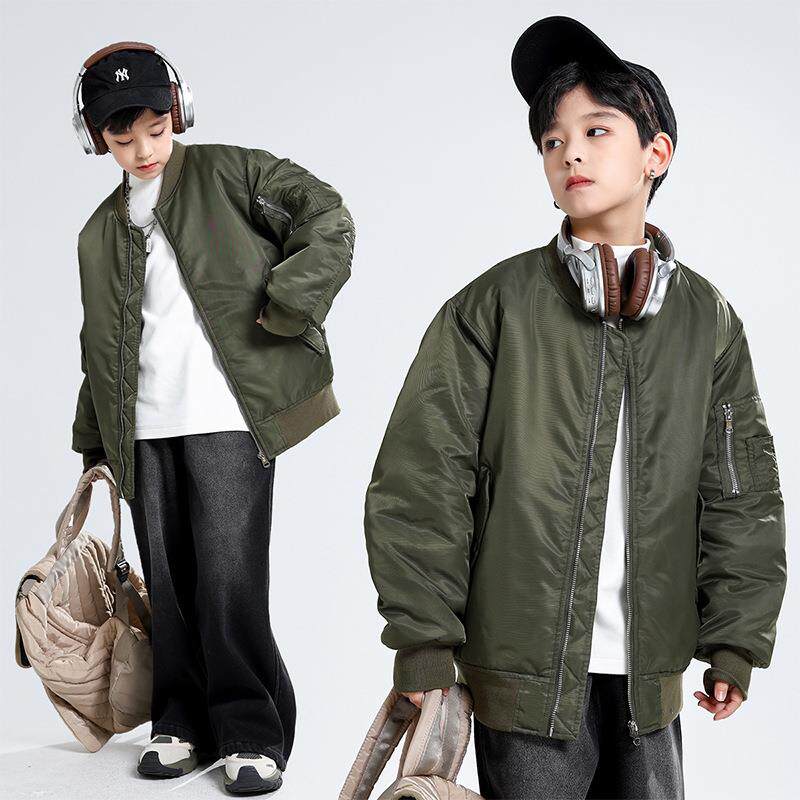 男童夹暖棉外加厚保时尚棒套球服中大儿童秋冬季韩版棉服夹克开衫