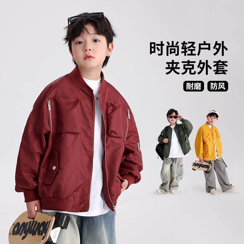 男大童春装工装飞行员棒球2服外套206新款儿装春季童潮牌痞帅夹克