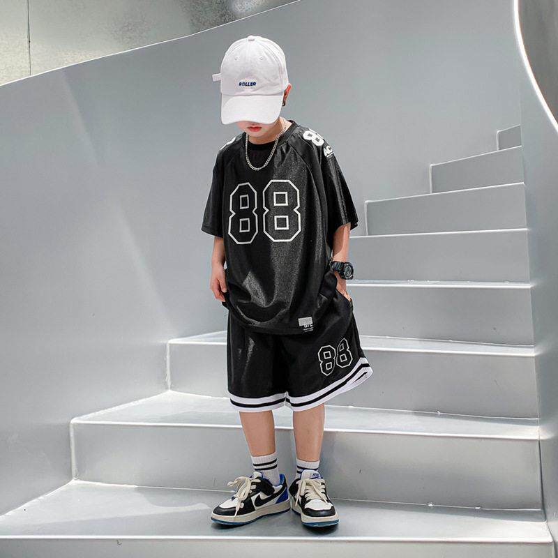潮牌儿童篮服套装夏衣装2026新款童球中大童运动服两件套夏球季