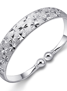 满天星银手镯999女足银