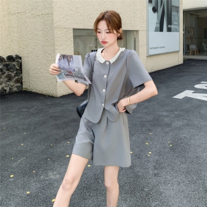 法式气质巨好看短裤套装女2025夏季新款小香风短袖显瘦上衣两件套图片