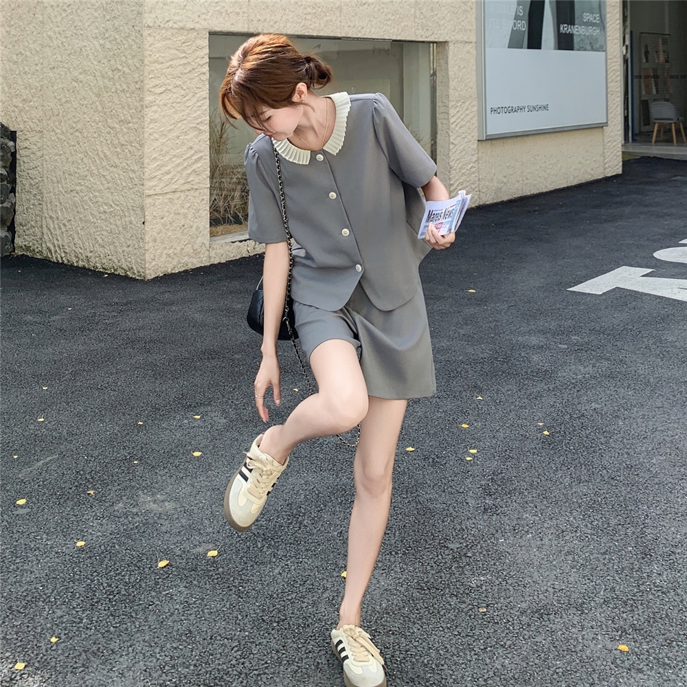 法式气质巨好看短裤套装女2025夏季新款小香风短袖显瘦上衣两件套，女装套装/套裙，新风尚