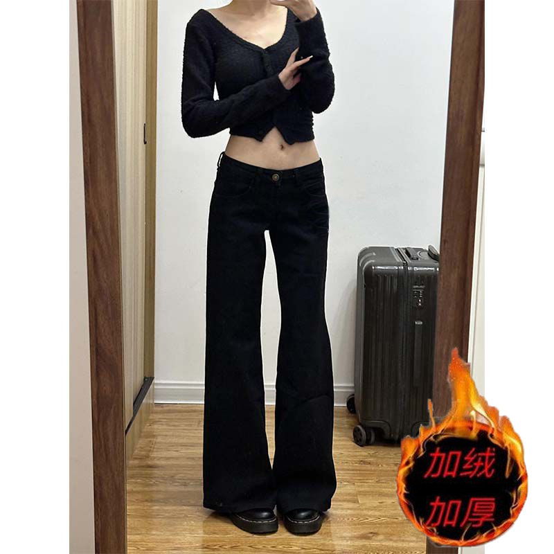 加绒加厚不贴腿黑色微喇叭牛仔裤女秋冬新款高腰显瘦垂感拖地裤子,女装/女士精品,牛仔裤,淘宝优惠券,粉丝福利购,淘宝优惠卷