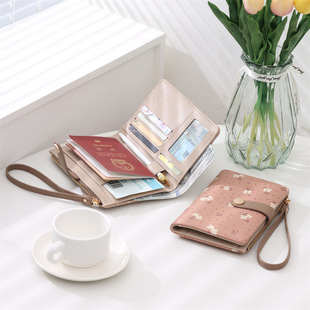 机票护照夹防盗刷旅行护照包钱包一体护照收纳包女卡包零钱包复古