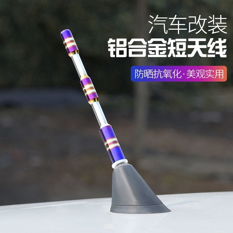 鲨鱼鳍汽车顶收音短天线杆配金炫