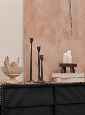 森度家居书房软装样板间桌面摆件设计搭配烛台装饰画蜡烛陈列展示