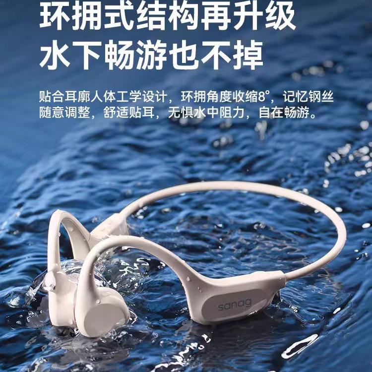 sanag塞那B60 PRO MAX 骨传导蓝牙耳机运动游泳专业级防水无线