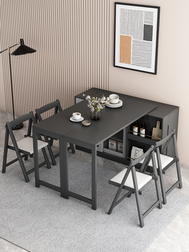 北欧现代桌简约家用小户型餐餐边一体折多功能可柜伸缩叠吃WX-118