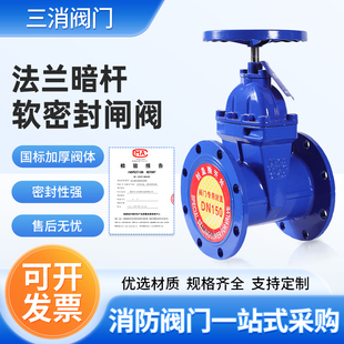 软密封法兰闸阀DN100 110 150 80暗杆阀门开关市政自来水Z45X-16Q