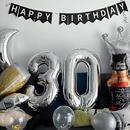 饰网红写真拍照道具 银色大号数字气球32寸铝膜儿童成人生日派对装