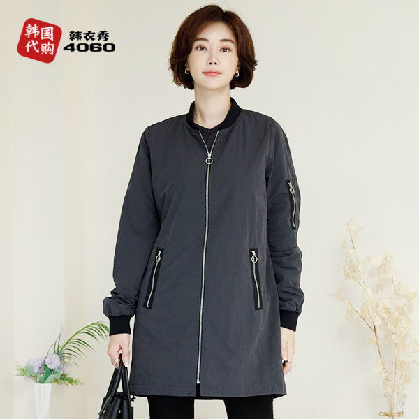 韩国2021中老年女装夹克外套秋季妈妈装宽松大码休闲上衣OUA5013