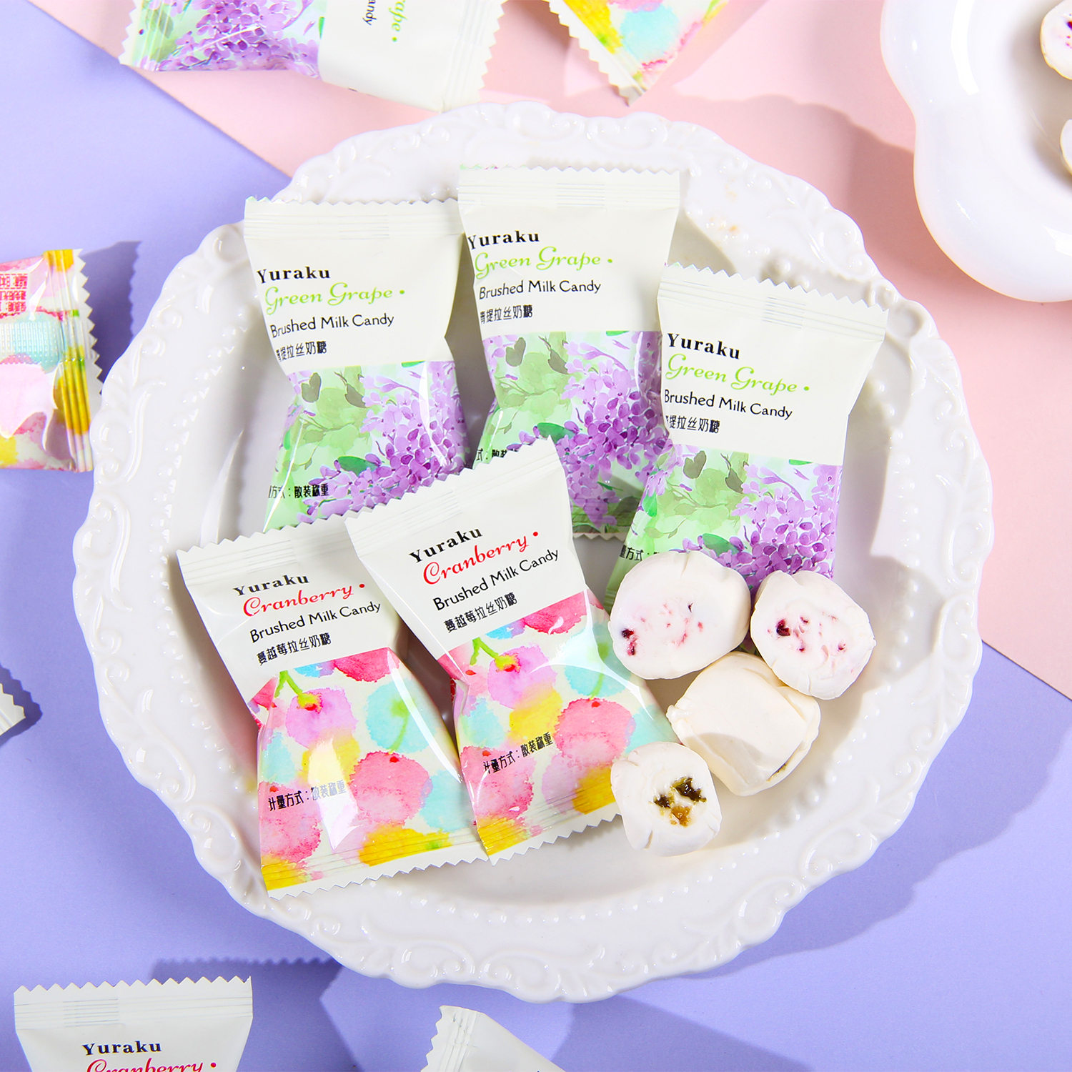 友樂町蔓越莓青提拉丝奶糖高颜值结婚喜糖果订婚礼伴手礼零食散装