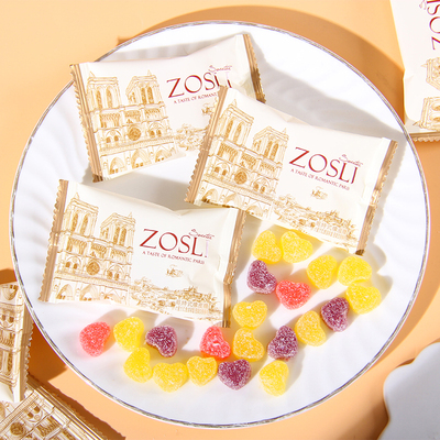 英国ZOSLI佐斯里水果味橡皮糖高颜值结婚喜糖Q软糖伴手礼喜糖批发