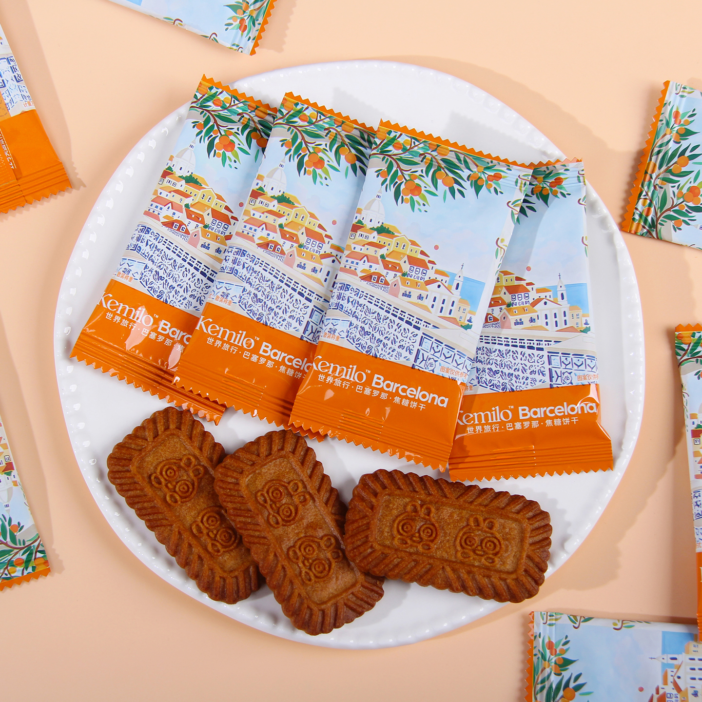 羽田铭菓世界旅行巴赛罗那焦糖饼干薄酥脆结婚喜糖果喜饼干小零食