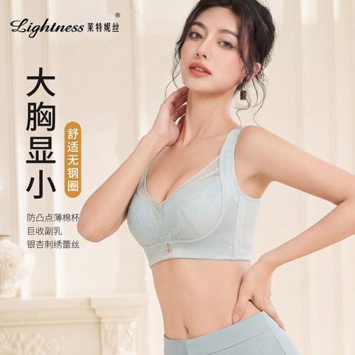 莱特妮丝无钢圈显小聚拢蕾丝文胸