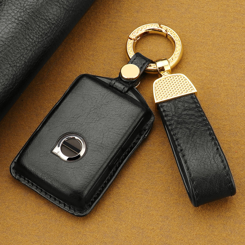 适用沃尔沃xc60xc90xc40s90s60l v90cc汽车钥匙套壳扣包高档真皮