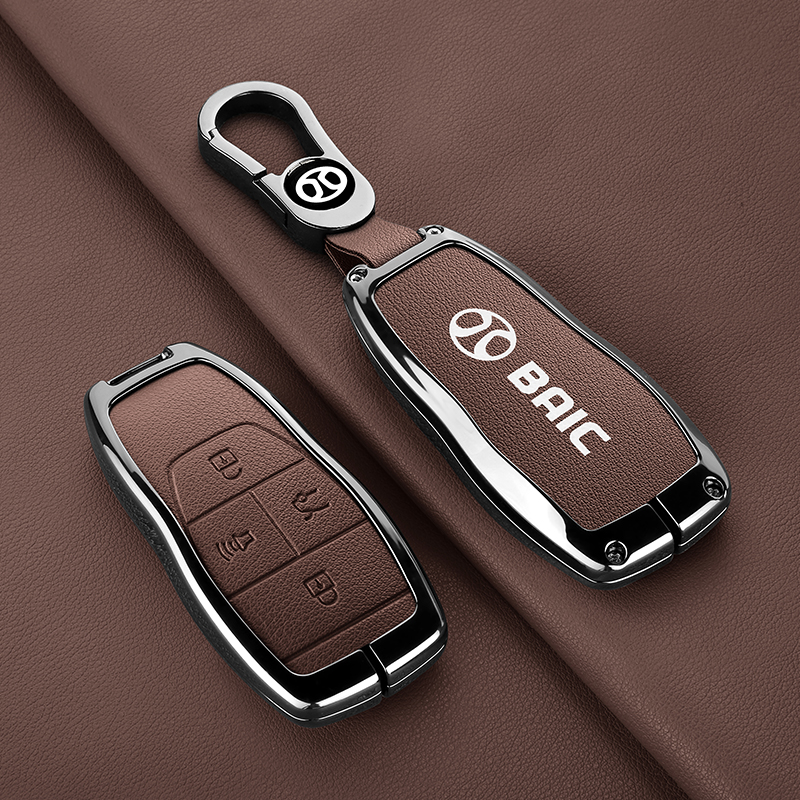 适用北汽bj40钥匙套bj30北京bj80 x7金属壳EU5高档车保护包扣男士