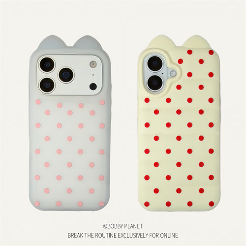 @BOBBY PLANET高品质硅胶简约波点高级感少女心复古适用iPhone18Promax手机壳苹果1654女生甜美防摔可爱17pro