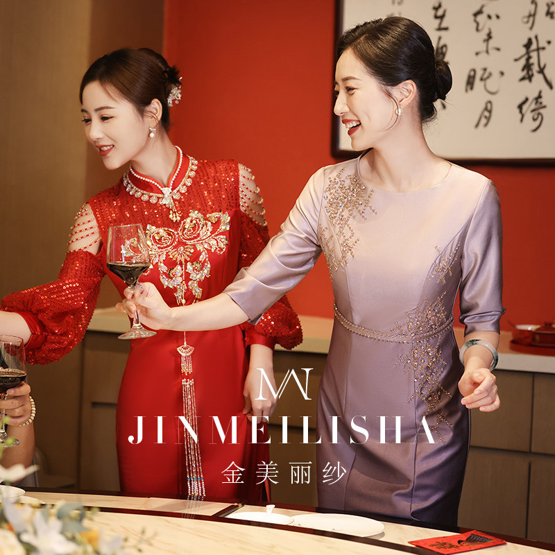 妈妈婚宴装礼服高级感洋气图片