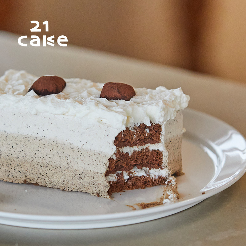 21cake摩卡生日蛋糕同城配送北京上海鲜奶乳脂奶油松露巧克力