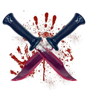 万圣节流血刀仿真塑料血液假刀舞台cosplay表演道具整蛊带血尖刀