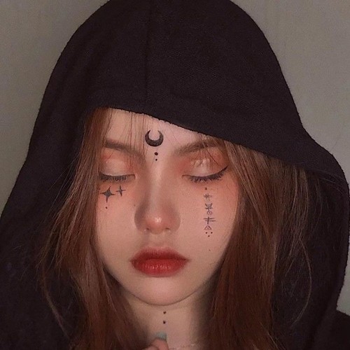 万圣节脸贴暗黑女巫精灵妆容贴纸