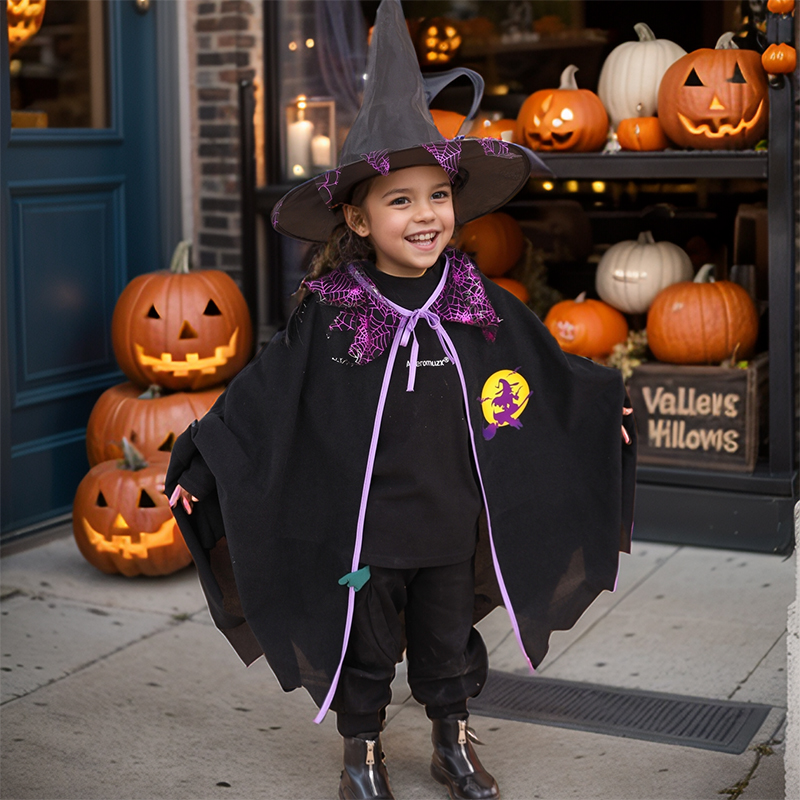 万圣节儿童服装男女童女巫衣服