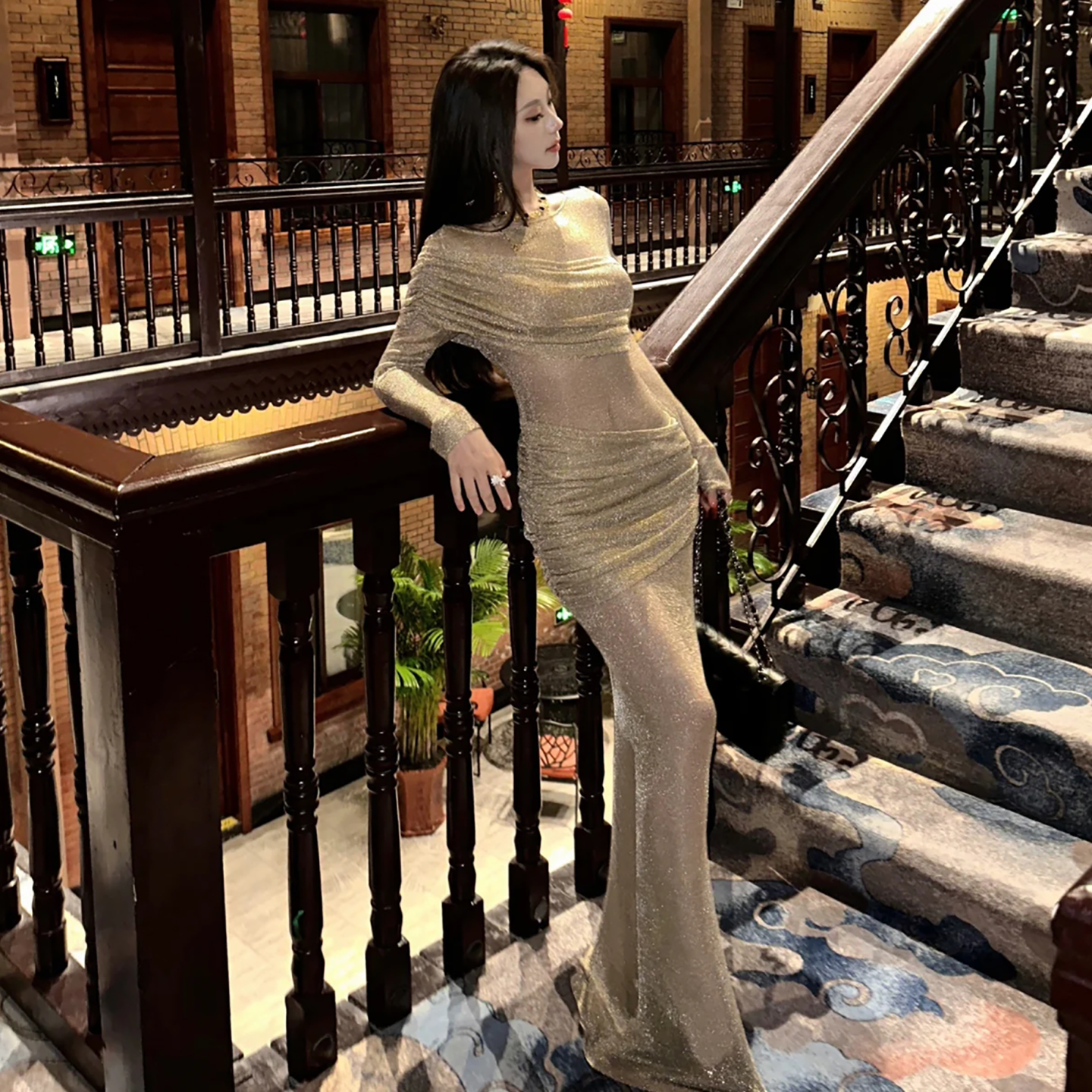 万圣节服装成人长袖连衣裙装扮服饰法式性感化妆舞会衣服2025新款