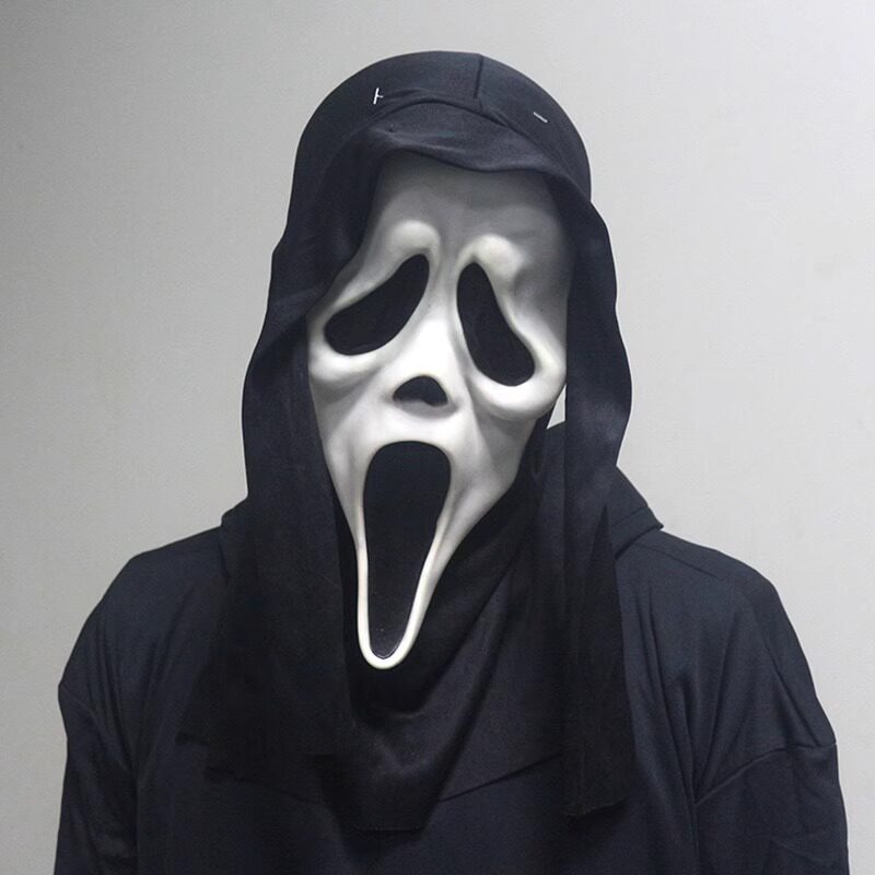 万圣节面具成人全脸头套男女士惊声尖叫cosplay恐怖乳胶装扮道具 - 实物图