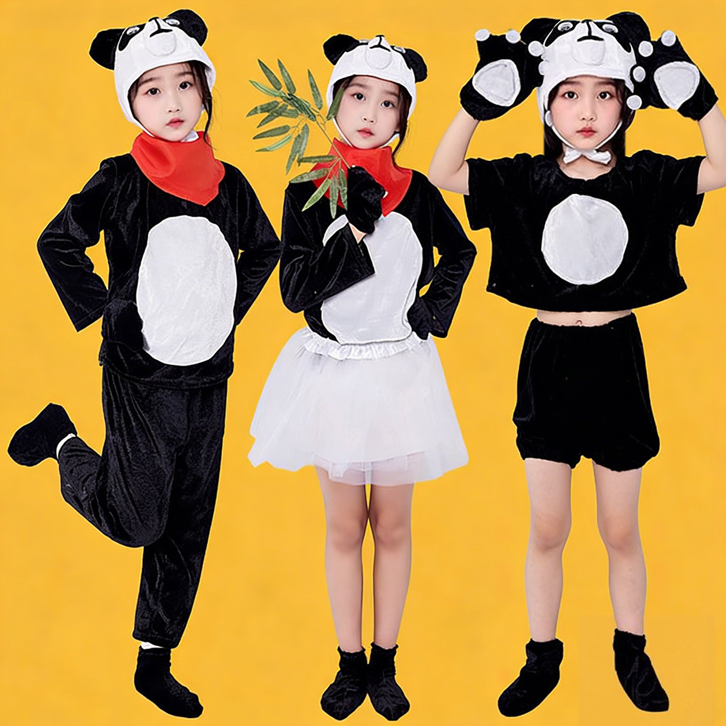 熊猫演出服六一儿童节表演服装动物人偶衣服小学生幼儿园服饰舞蹈